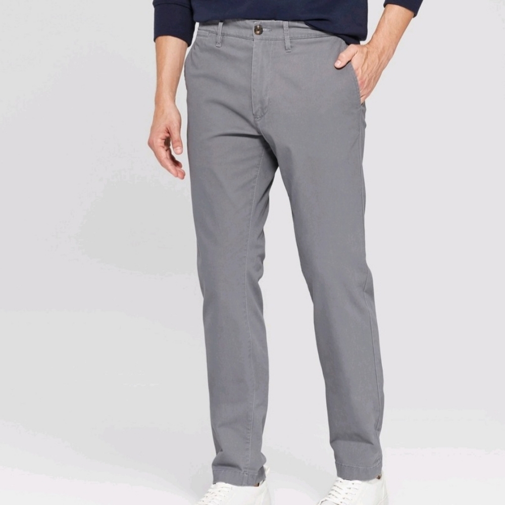 NYT Goodfellow Men's Slim Fit Chino Pants - Thundering Gray - 34x32